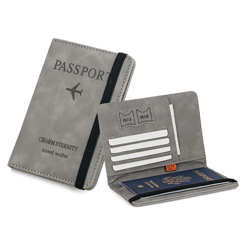 Multi-Function Passport Cover with Card Holder - GREY