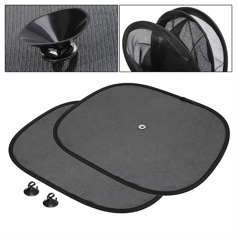 2Pcs Car Window Sunshades With Vacuum Cups